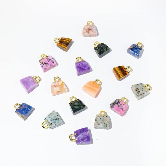 Chakra Stones Hand Carved Gemstone Healing Crystals Handbag Shaped1Pack(AnyColor - Picture 8 of 10